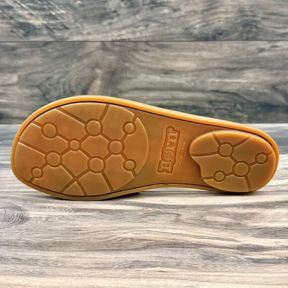 NIB Born Miarra 8M 38-39 Brown Suede Big Buckle Slide Sandals Brown Distressed - Picture 7 of 11